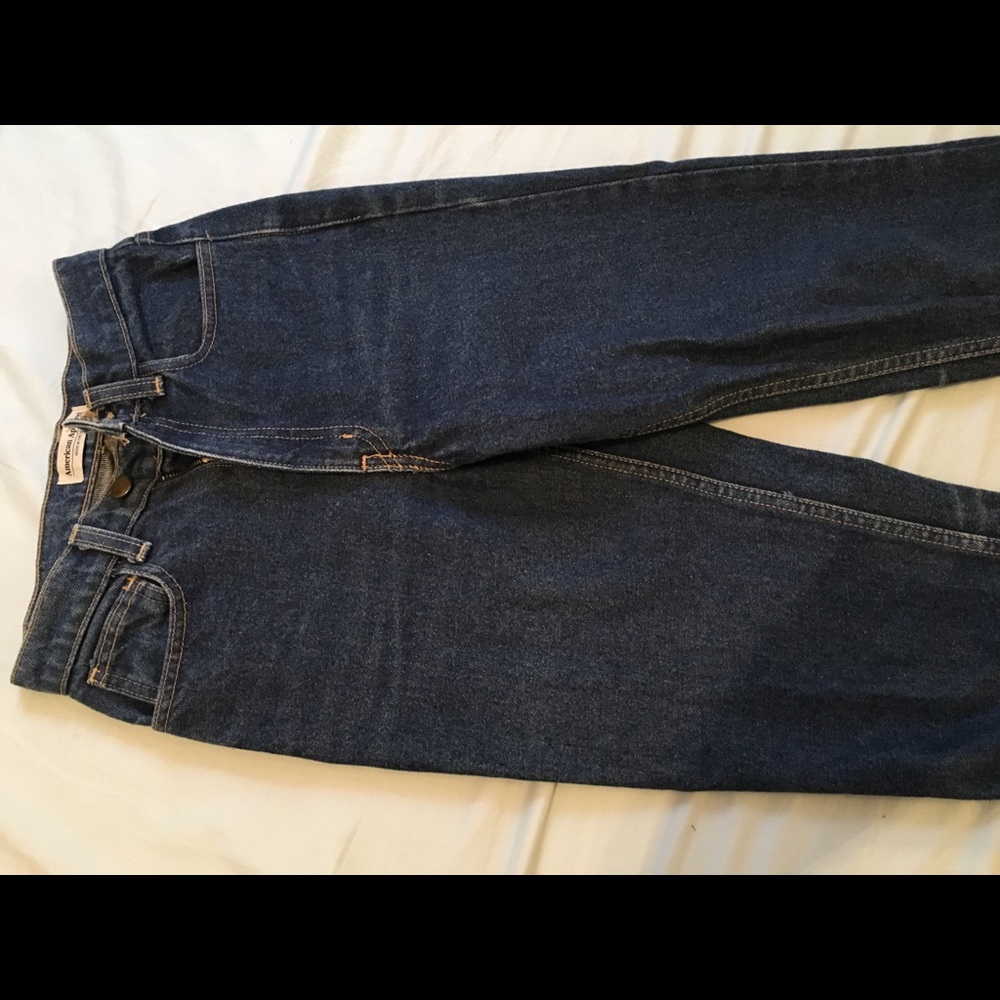 American apparel high waist jeans dark wash